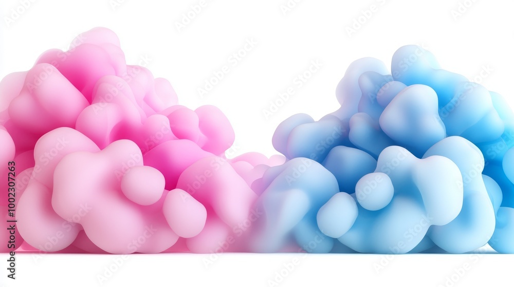 Poster the cloud is illuminated with neon light in this 3d render.
