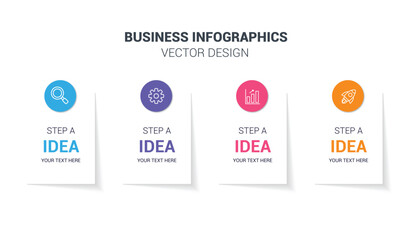 Modern White Background Colorful Infographic Steps