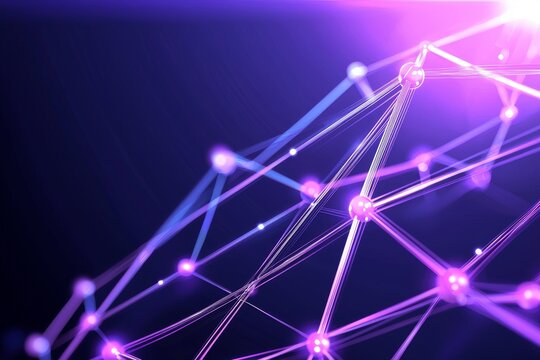 This futuristic abstract technology background illustrates data flow, business analytics, and stock using digitally generated neon blocks.
