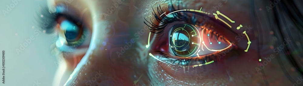 Poster bionic eye with smart home device control and futuristic virtual interface