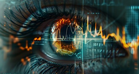 Bionic Eye with Real Time Health Monitoring Overlay Showing Vital Statistics and Analytics