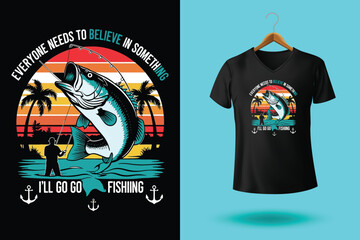 fishing t shirt design by Illustrator.