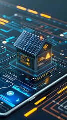 Smart Grid Home Interface Displaying Energy Usage Solar Power and Battery Status