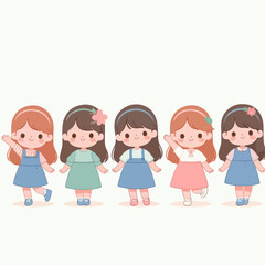 cheerful girl character