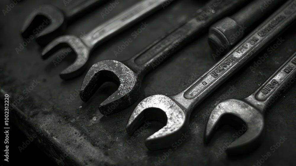 Poster A Close-up View of Four Wrenches