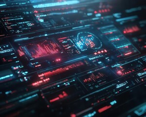 Fototapeta premium Economic forecast displayed on interactive holographic charts in a modern digital space Futuristic High Detail Hologram