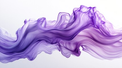 Obraz premium Abstract Purple Fabric Waves Flowing Gracefully in a Soft, Ethereal Display Against a Light Background