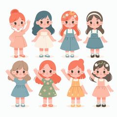 cheerful girl character