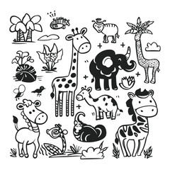 Animals Doodle Vector Design