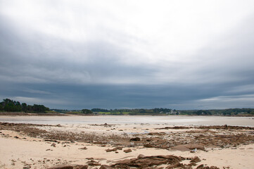 joli paysage sur l'île Grande en Bretagne - France