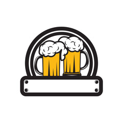 Beer glass logo icon design vector illustration