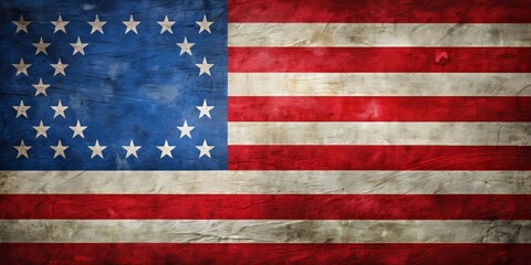 Fototapeta premium A vivid 1776 flag, featuring strong colors and a unique design, powerfully symbolizes the quest for independence and
