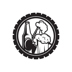 Beer glass logo icon design vector illustration