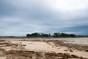 joli paysage sur l'île Grande en Bretagne - France