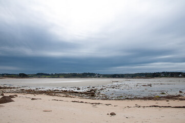 joli paysage sur l'île Grande en Bretagne - France