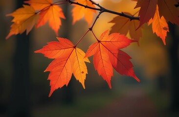 Obraz premium Autumn leaves close-up