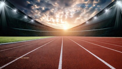 empty running track in stadium