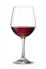 Enjoying a Glass of Red Wine in a Minimalist Setting With Elegant Stemware