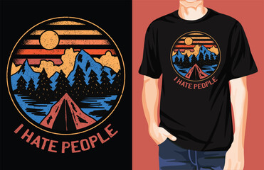 Camping Retro t-shirt design unique idea