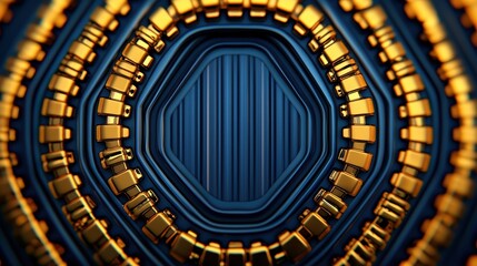 Fototapeta premium Abstract Golden Pattern with Blue Background Design