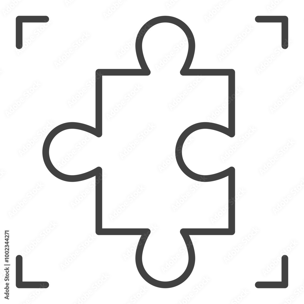 Aufkleber jigsaw puzzle vector linear minimal icon or symbol
