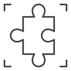 Jigsaw Puzzle vector linear minimal icon or symbol