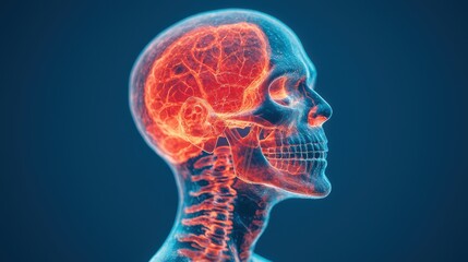 Human Skull and Brain Visualization
