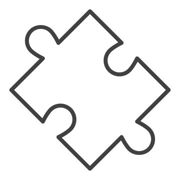 recommend clip art: One Jigsaw Puzzle Piece vector icon or symbol in outline style