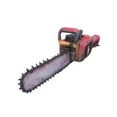 Fototapeta premium Rusty Chainsaw with Sharp Teeth
