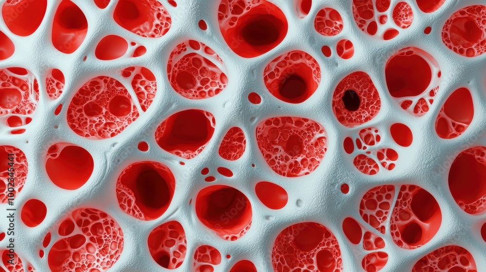 Poster abstract red and white cell structure background