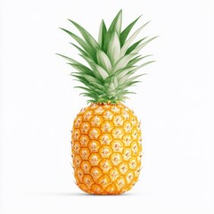 Fototapeta premium 2408_006.Cute color pencil illustration on white background of Pineapple