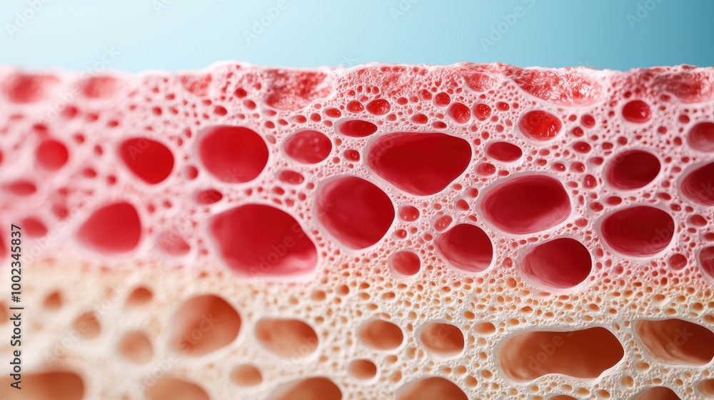 Poster close-up of colorful foam layer with bubbles