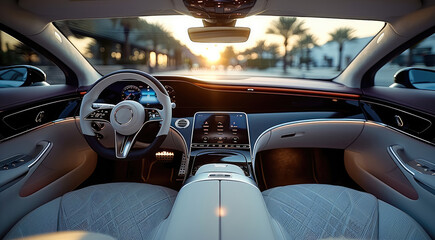 Car Interior Design, Throughout Display, Modern Minimalist Luxury Exquisite.