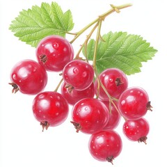 2408_049.Cute color pencil illustration on white background of Currant