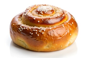 Fototapeta premium Classic sweet bun on a white background