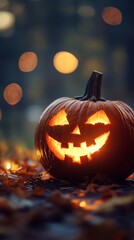 Jack-o'-lantern at night, Halloween festivity