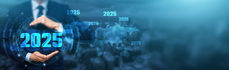 2025 Future Technology Vision with Global Business Concept