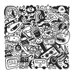 Obraz premium Cute Hand Drawn Doodle Vector Design