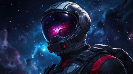 Astronaut in the Cosmos Reflecting the Universe