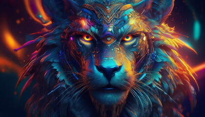 Close-up of a majestic animal, vibrant colors, realistic details 33836