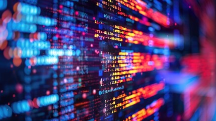 binary code on blue background