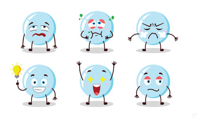 funny bubble cartoon with different expressions vector illustration