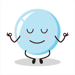 Obraz premium Cute yoga expression of bubble cartoon character