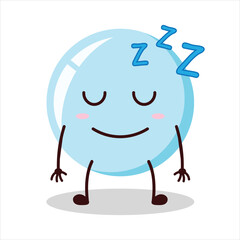 Cute sleep expression of bubble cartoon character