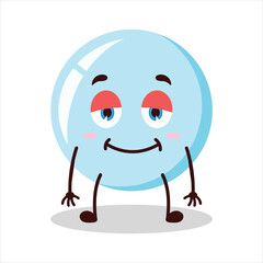 Cute lazy expression of bubble cartoon character