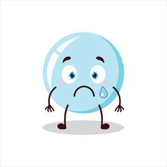 Cute nervous expression of bubble cartoon character