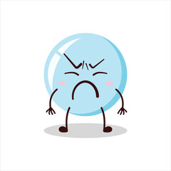 Cute annoyed expression of bubble cartoon character