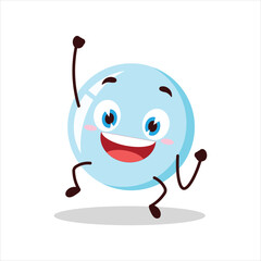 Cute hurray victory expression of bubble cartoon character