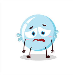 Obraz premium Cute depressed expression of bubble cartoon character
