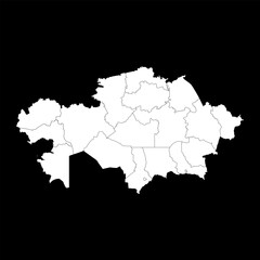 Kazakhstan map with administrative divisions. Vector illustration.